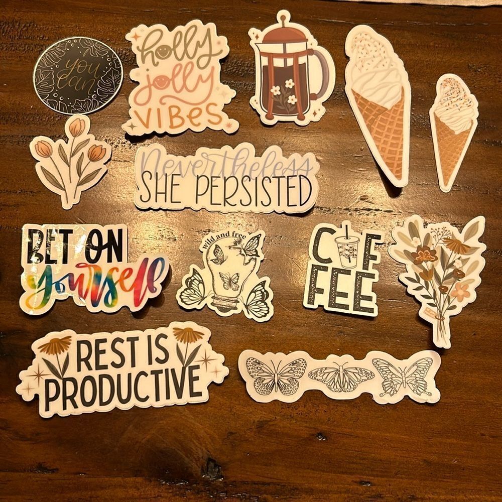 Stickers bundle of 13 all new for water bottles or other use